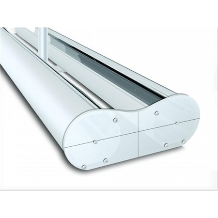 Testrite Visual Products Mercury Retractable Banner Stands 60 in. - 2 Sided Mercury Stand- Silver RY8-B